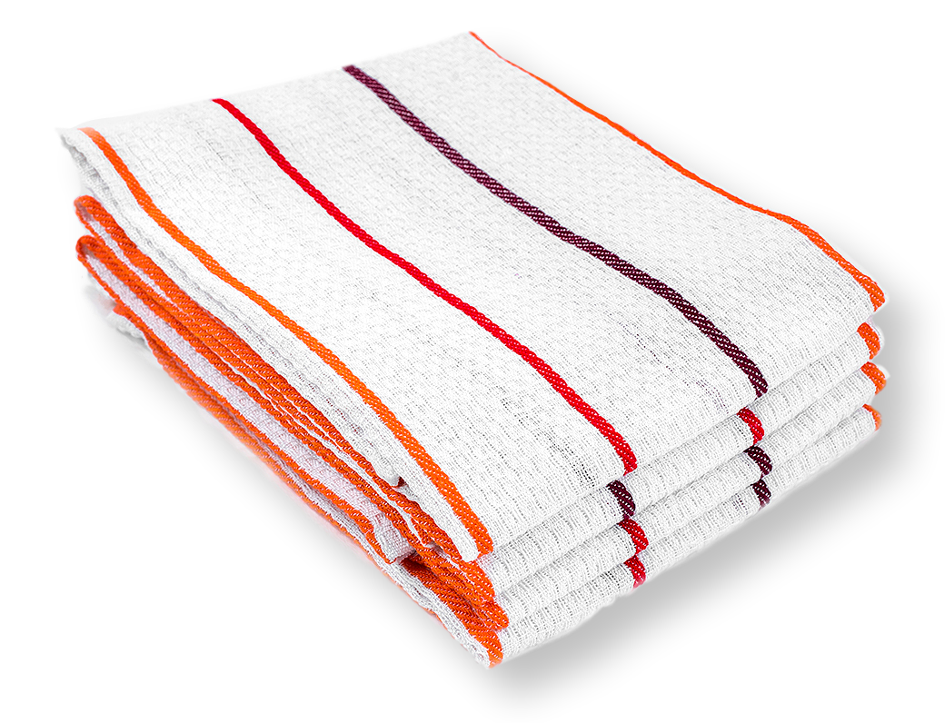 Fine Quality Waffle Weave Kitchen Towels, Decorative Dish Cloth Set of 4,  100% Cotton Tea Towels, Super Absorbent, 18 by 27 Inch - Red Stripes - The  Linen Bazaar