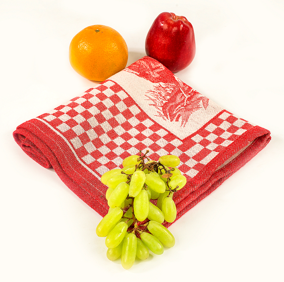 Fine Quality Waffle Weave Kitchen Towels, Decorative Dish Cloth Set of 4,  100% Cotton Tea Towels, Super Absorbent, 18 by 27 Inch - Red Stripes - The  Linen Bazaar