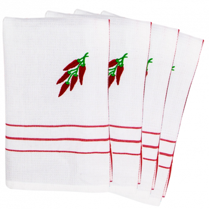 Fine Quality Waffle Weave Kitchen Towels, Decorative Dish Cloth Set of 4,  100% Cotton Tea Towels, Super Absorbent, 18 by 27 Inch - Red Stripes - The  Linen Bazaar