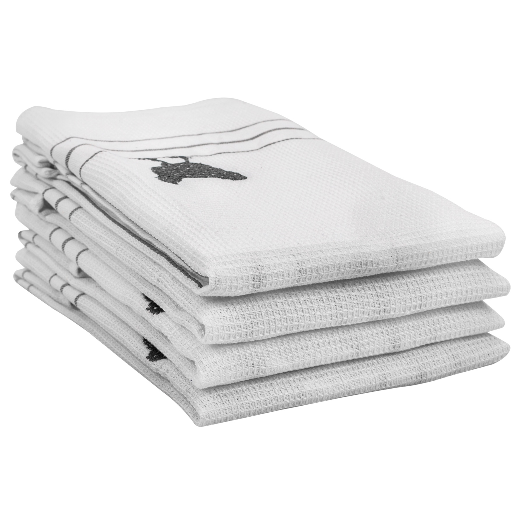 Gray Woven Dish Towels, Set of 5